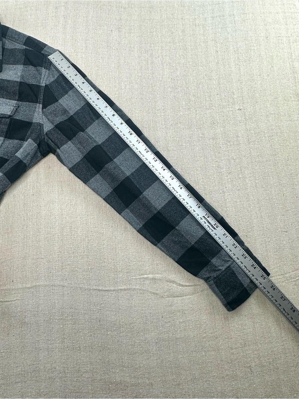 Vintage American Eagle Mens L Buffalo Plaid Flannel Shirt Black Gray 100% Cotton - Picture 7 of 9